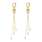 Женские серьги-подвески из серебра 925 пробы, с длинной кисточкой