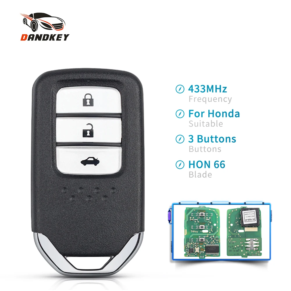 Ключ Dandkey с 3 кнопками дистанционный ключ KR5V2X для Honda Accord City Civic CRV Element Fit Jazz HRV Venzel XRV
