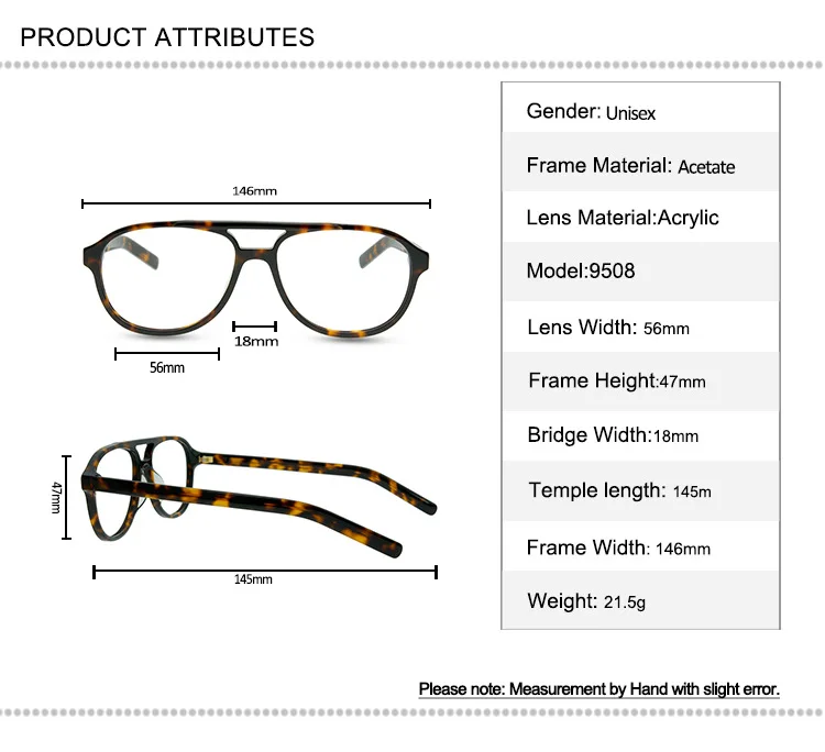 

Pilot Design Acetate Glasses Frame Vintage Women Full Rim Myopia Eyewear Brand Designer Retro Optical Eyeglasses Men Spectacle