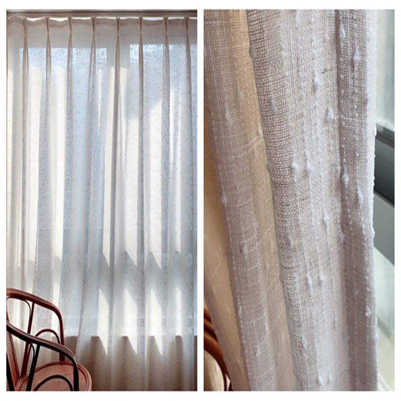 Японский Стиль плотная Конопляный занавес для Гостиная полотно вуаль Кухня окна