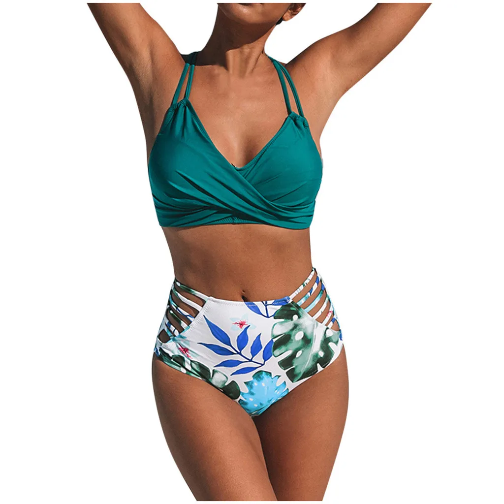 Женский купальник с цветочным принтом SAGACE комплект бикини со шнуровкой из двух