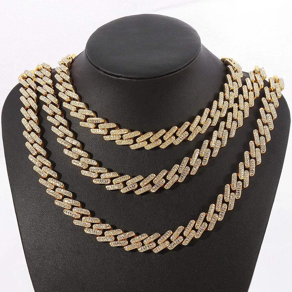 

Metal Pave Chain Zircon Chunky Necklace Hip Hop Iced Techno 16" 18" 20" 24"