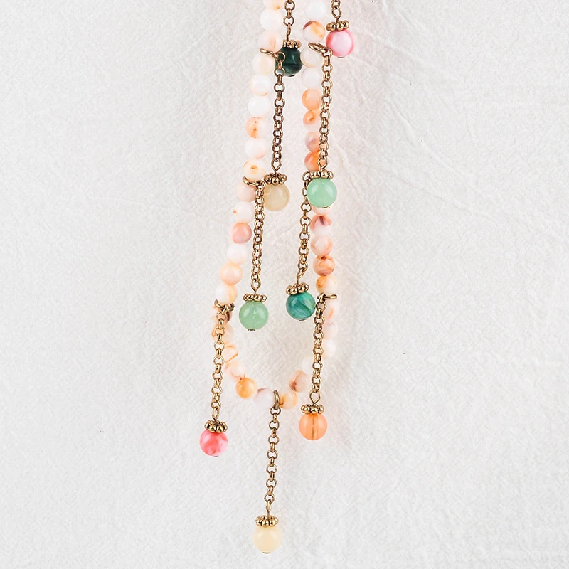 Модный этнический акриловый браслет с бусинами для женщин ручной работы оптовая