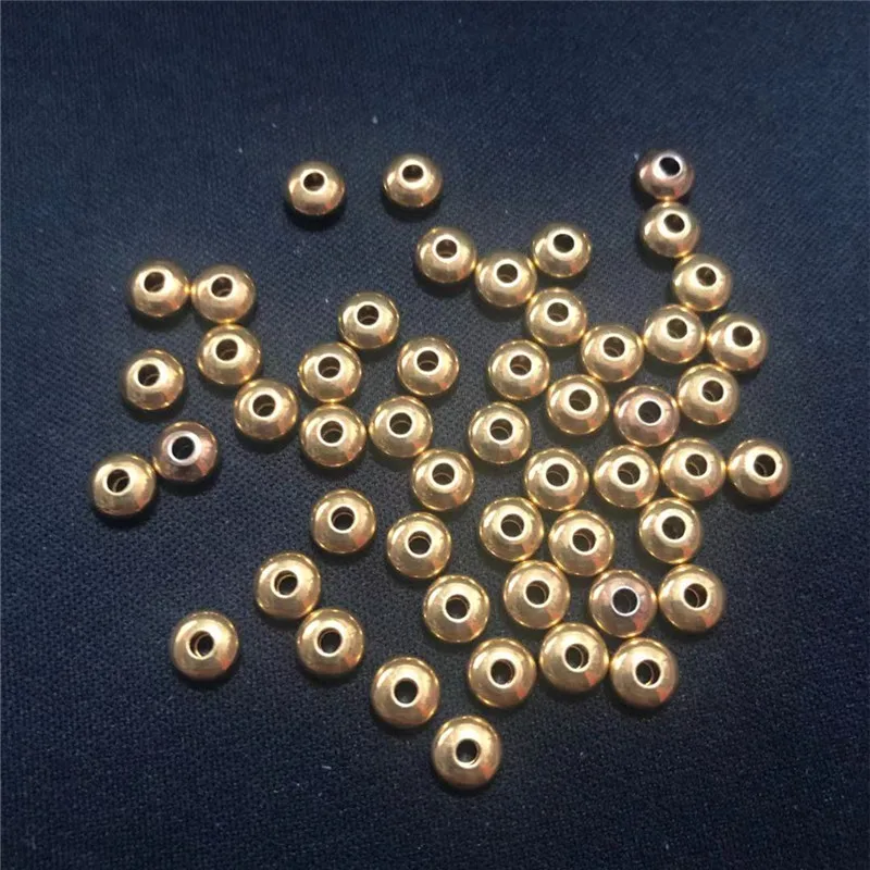 Оптовая цена 100 шт. 5 мм золотистые аксессуары круглая монета abacus rondelle разделители