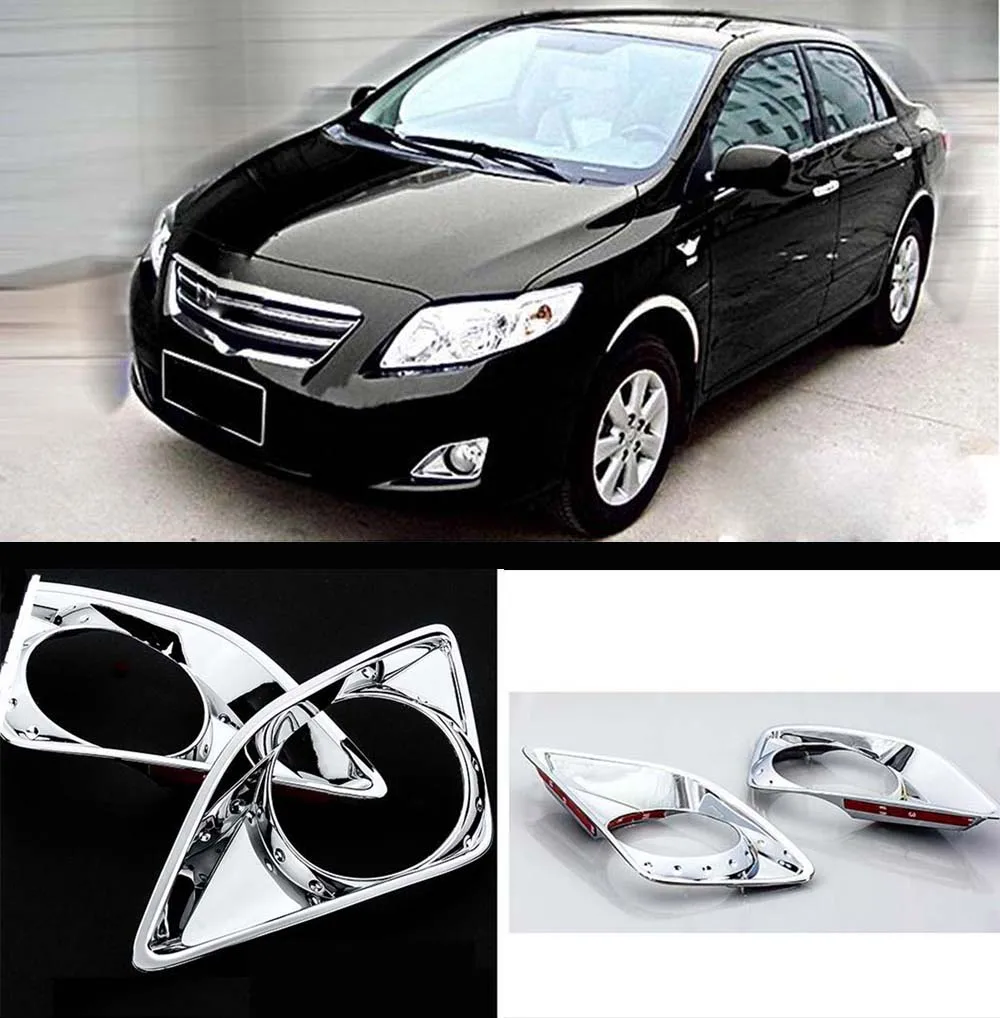 Крышка QX для Toyota Corolla 2008 2009 2010 ABS Хром передний бампер противотуманный светильник