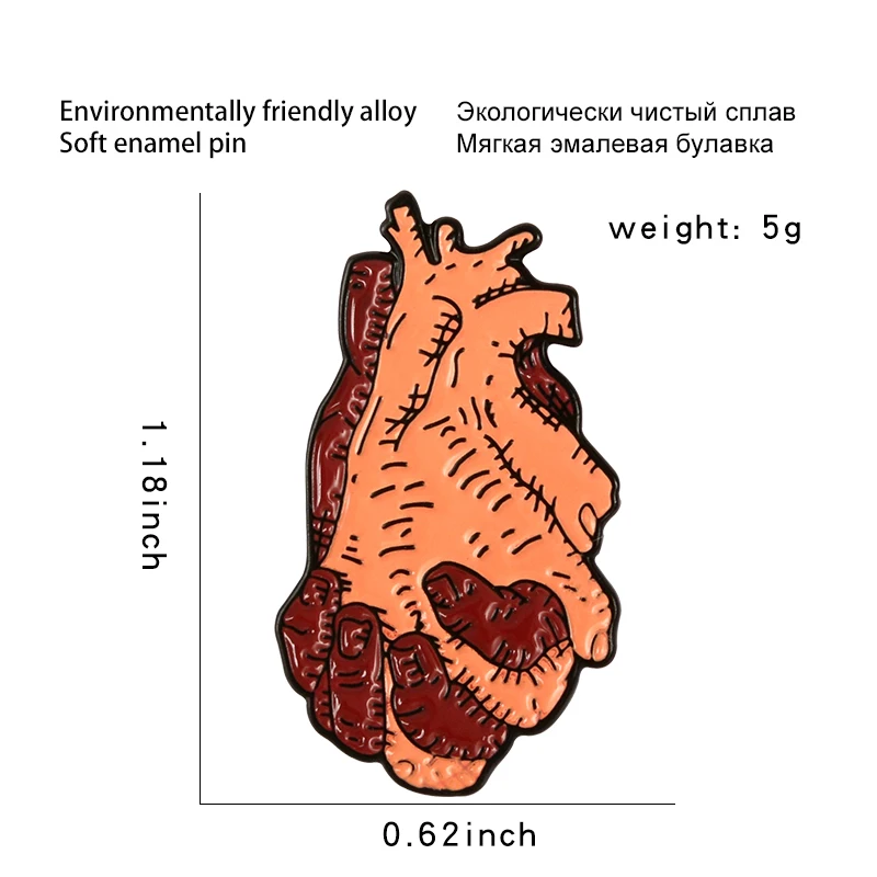 Женская эмалированная брошь в форме сердца 11 шт. | Украшения и аксессуары