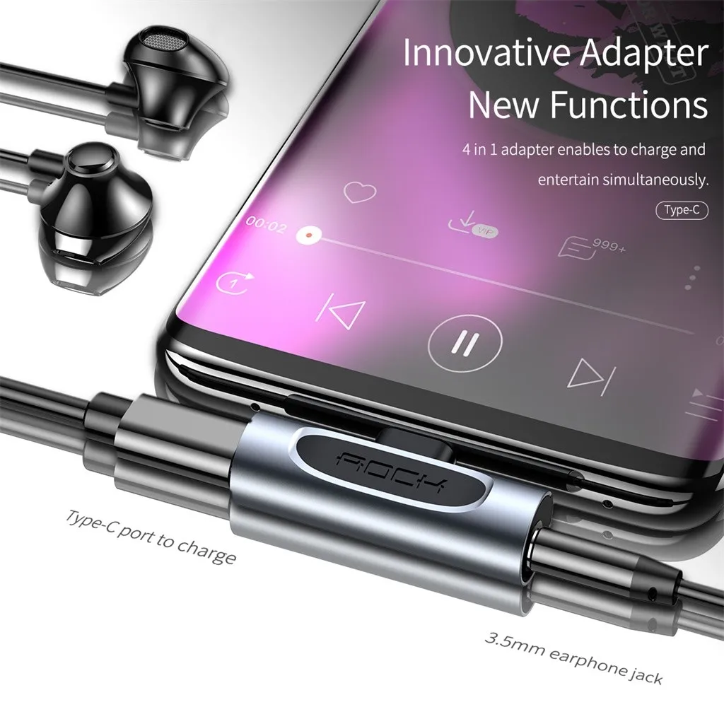 Ouhaobin USB Type C To 3.5mm Earphone Jack Adapter 2 In 1 Music Port to 3.5 AUX charging adapter for phone | Мобильные телефоны и