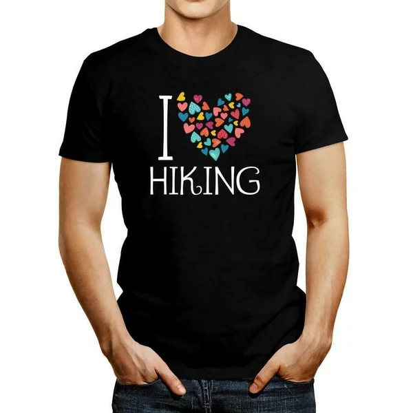 

I love Hiking colorful hearts T-shirt
