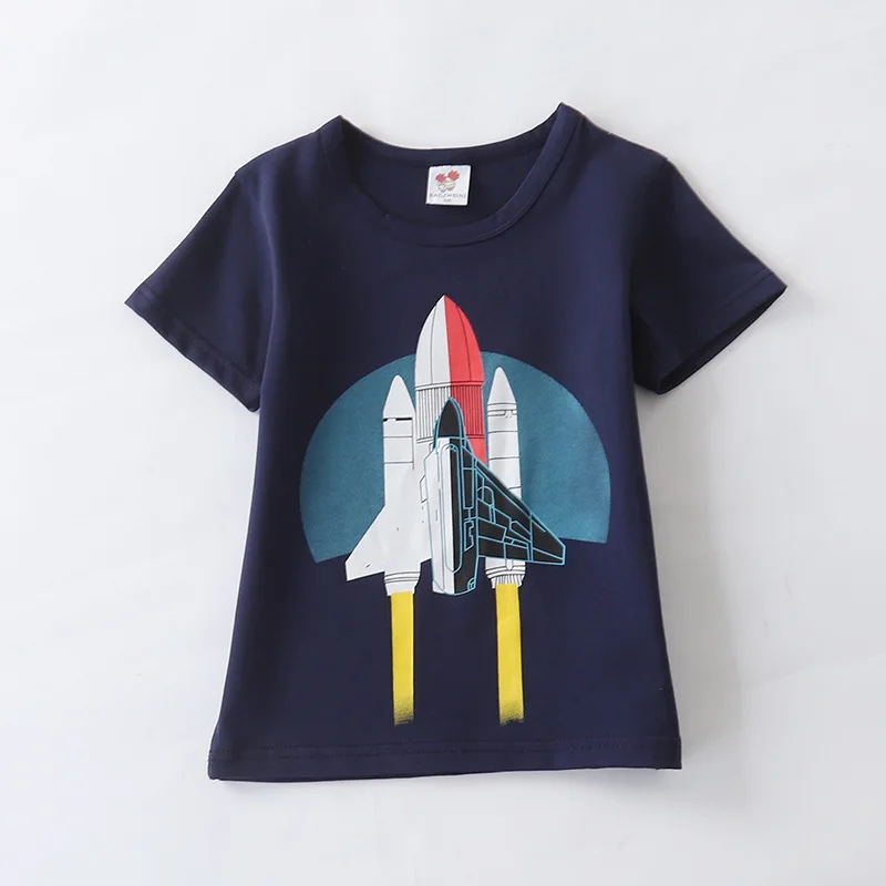 Летние рубашки для мальчиков топы с рисунками детей От 2 до 12 лет толстовки