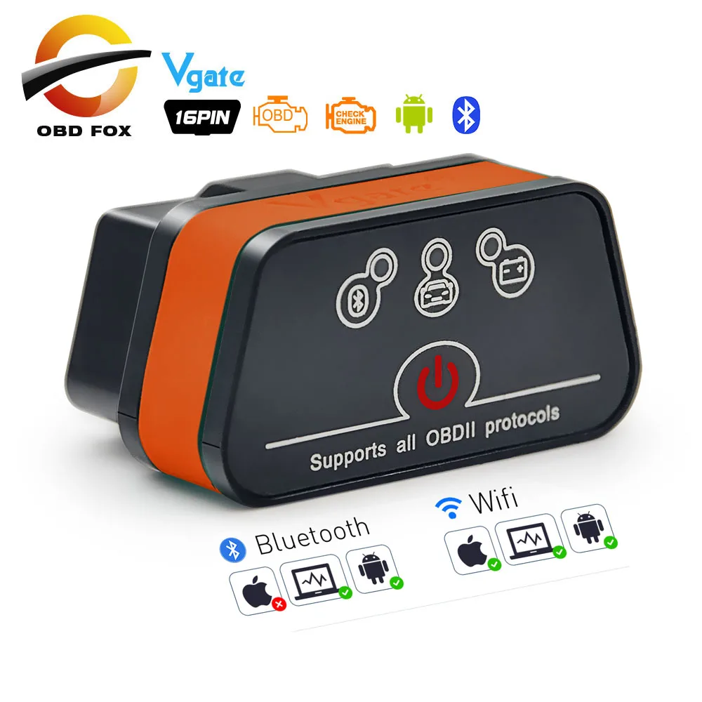 Диагностический инструмент Vgate iCar2 ELM327 Wi Fi OBD2 для IOS /Android/ПК icar 2 Bluetooth ELM 327 OBDII