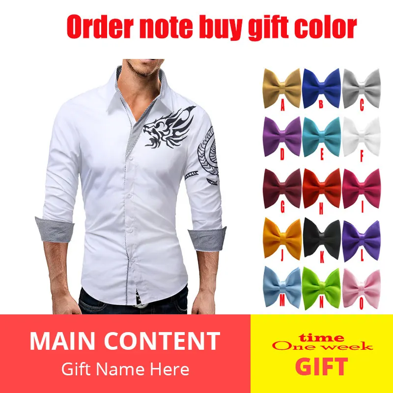 Feitong мужская элегантная рубашка с принтом в винтажном стиле Тонкая длинным