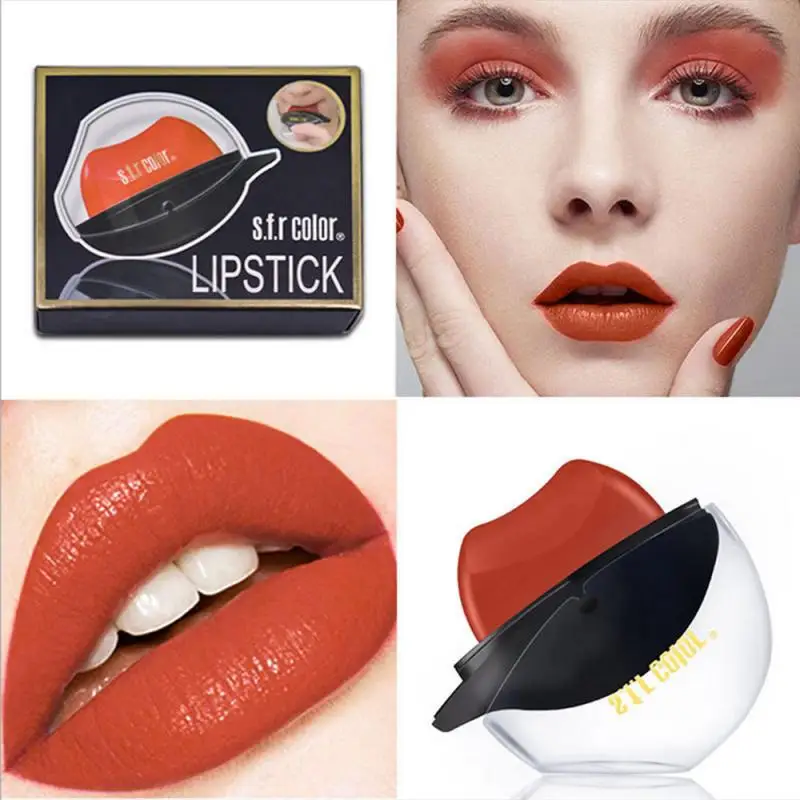 

2021 New 6 Colors Lipgloss Female Cosmetic Lip Make Up Lazy Lip Shaped Lipstick Long-lasting Moisturizing Waterproof Lipstick