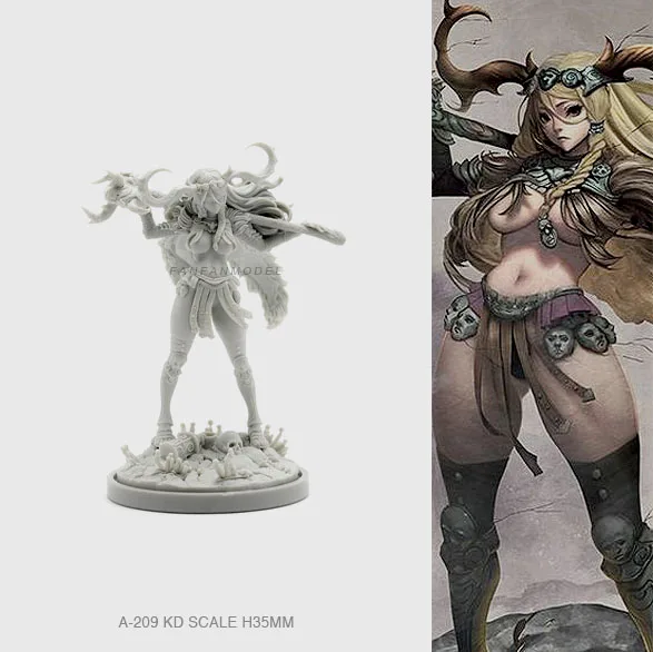 

35mm Resin model kits figure beauty colorless and self-assembled A-209