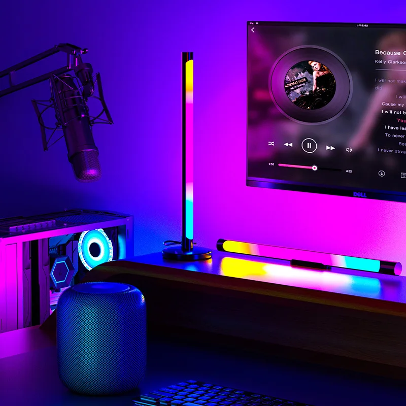 led rgb atmosphere pickup voice activated rhythm light colorful app remote control ambient strip night light computer decoration free global shipping