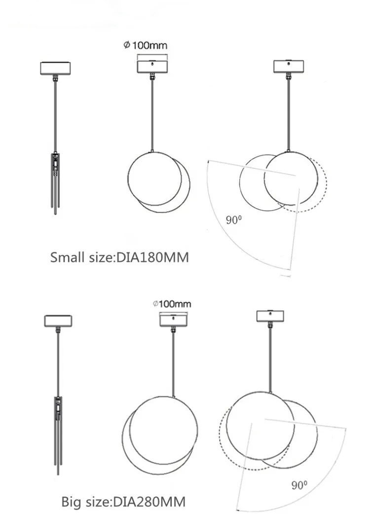 Nordic Moon Eclipse Design Bedroom Bedside Led Chandelier Creative Art Circle Living Room Restaurant Study Kitchen Lights | Лампы и