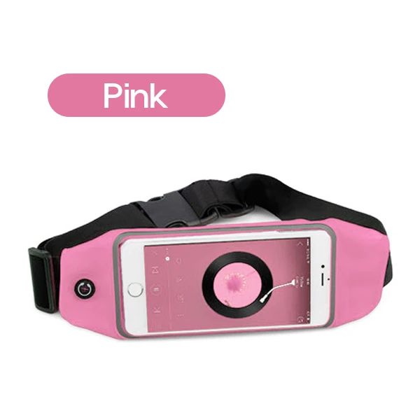Pink 6 дюймов Спортивный Бег поясная сумка, сумка для iPhone samsung huawei на открытом воздухе поясная сумка Водонепроницаемый телефона чехол тренажерный зал талии держатель крышки - Цвет: Pink