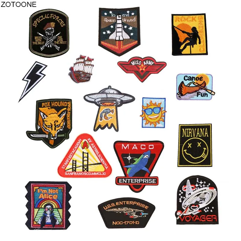 ZOTOONE с буквенным принтом волк пространство значок железа на патчи для одежды