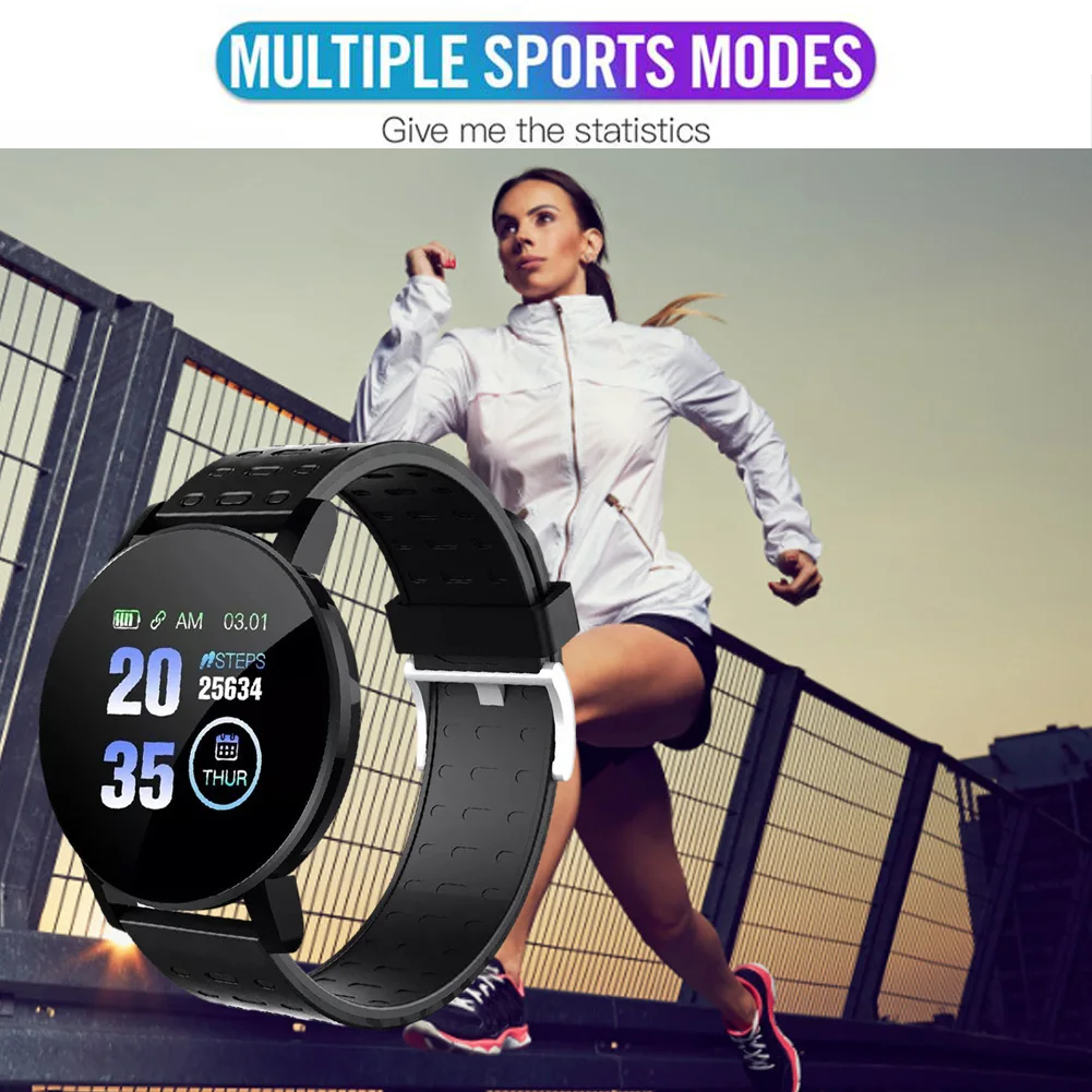 

119Plus Bluetooth Smart Watch IP67 Waterproof Smart Bracelet Blood Pressure Sport Tracker Men/Women Smartwatch For Android IOS