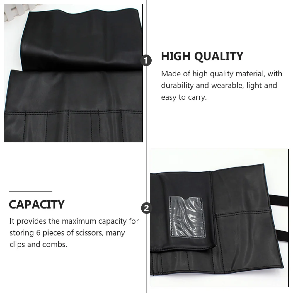 

1Pc Portable Hair Scissor Bag Foldable Barber Hairdressing Tool Pouch Black