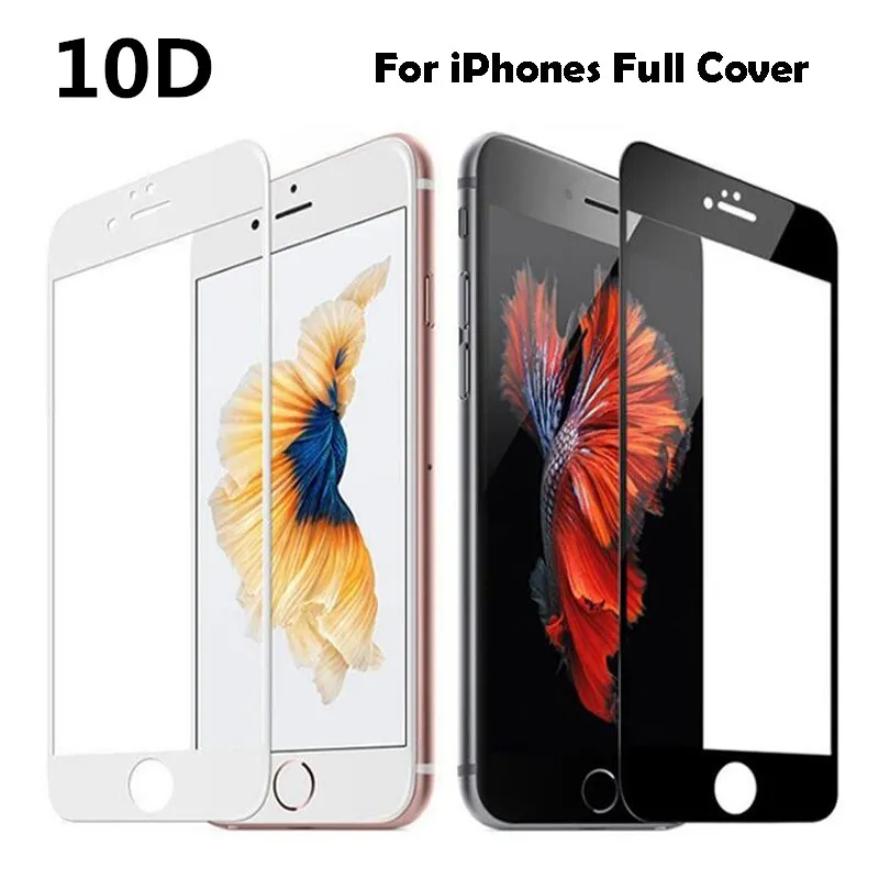 Закаленное стекло 10D с полным покрытием для iPhone X XR XS Max Взрывозащищенная защитная
