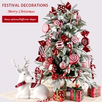 red and white christmas ornaments christmas crutches series christmas ball party decorations christmas tree ornaments 2021 new