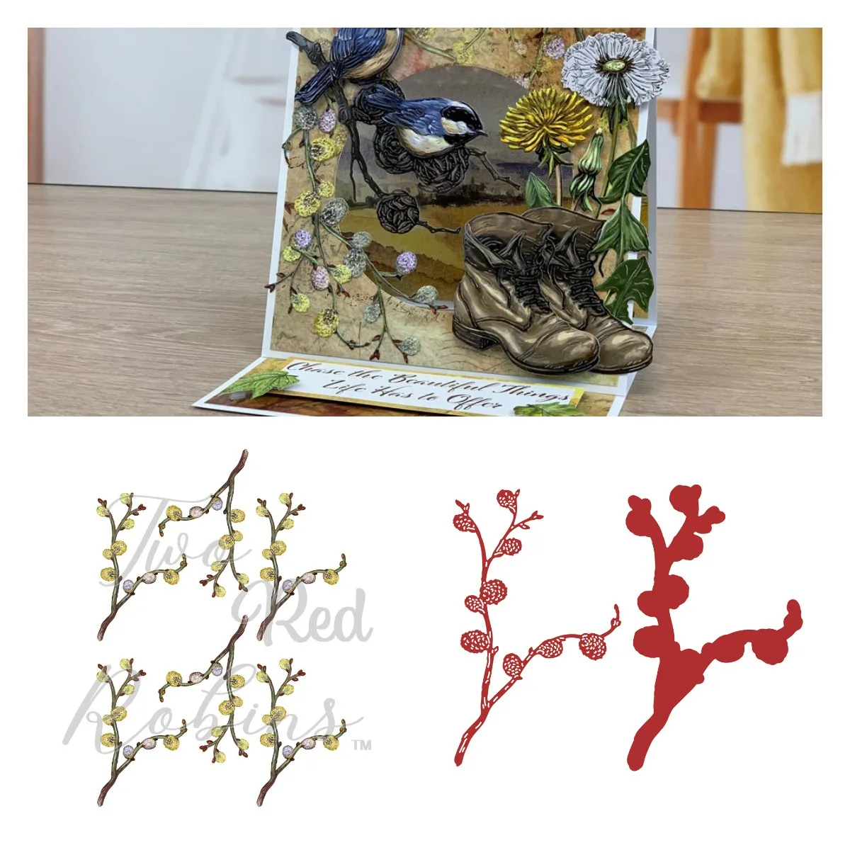 

Branches and Flowers Metal Cutting Dies Scrapbook Diary Decoration Stencil Embossing Template DIY Greeting Card Albums 2021