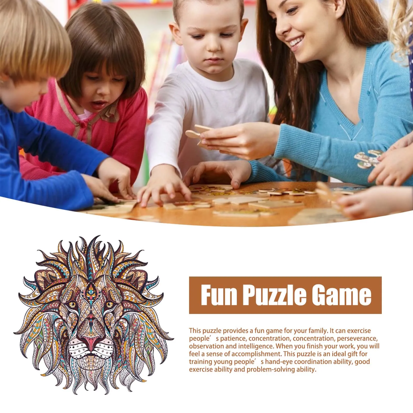 

Wolf Howling Lion King Alien Jigsaw Puzzle Unique Shape Animal Puzzle Can Used As A Gift For Home Decoration