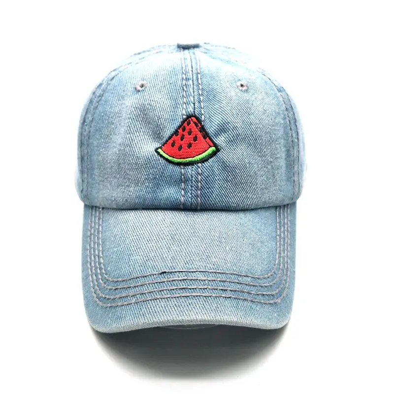 Бейсбольная кепка из джинсовой ткани с изображением вишни арбуза модная для
