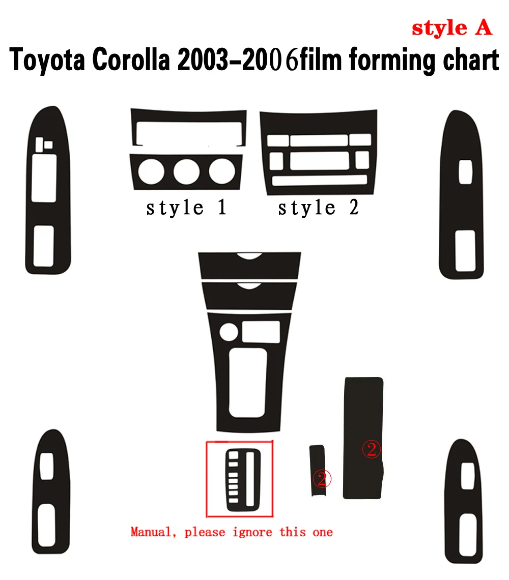 Автомобильные аксессуары 3D/5D наклейки из углеродного волокна для Toyota Corolla 2003-2015