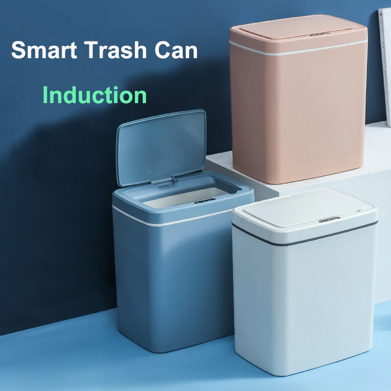 

Smart Trash Bin Kitchen Automatic Dustbin Bucket Garbage Bathroom Electric Type Touch Trash Can Paper Basket