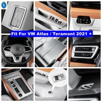 steering wheel air ac lift button lights control armrest gear box panel cover trim fit for vw atlas teramont 2021 2022 matte