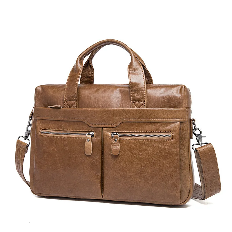 

New Men Briefcases Genuine Leather Bag Men Bag Cowhide Crossbody Bag Shoulder Men's Travel Bags Fashion Tote Laptop Handbag