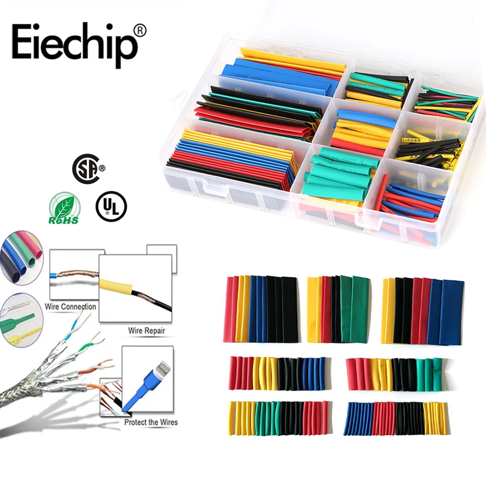 

Heat Shrink Tubing Wire Cable Electrical Connection Sleeving DIY Assortment Kit,Shrink Tube Insulation Waterproof Shrinkage 2:1
