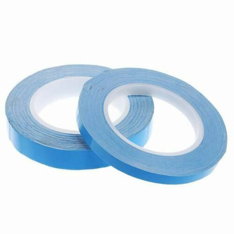 

3/5/8/10/12/15/18/20mm Width Blue Film Thermal Double-sided Tape For LED CPU GPU Heatsink Chip Heat Thermal Conductive Adhesive