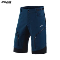 arsuxeo mens cycling shorts loose fit downhill mtb mountain bike shorts outdoor sport bicycle short pants water repellent 1903