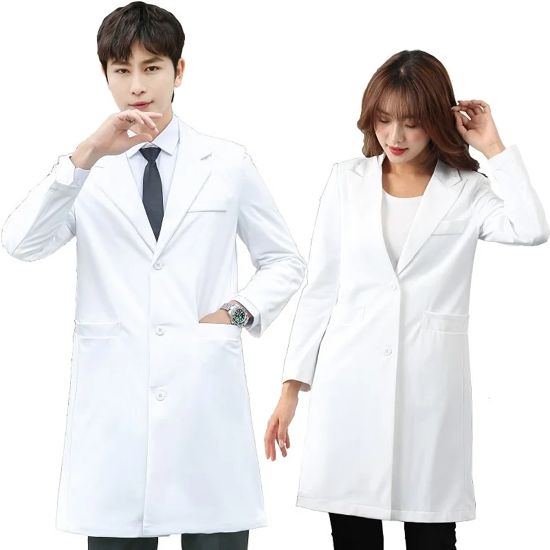 

Korean version of the white coat for doctors oral dentistry men and women experimental skin plastic work clothes