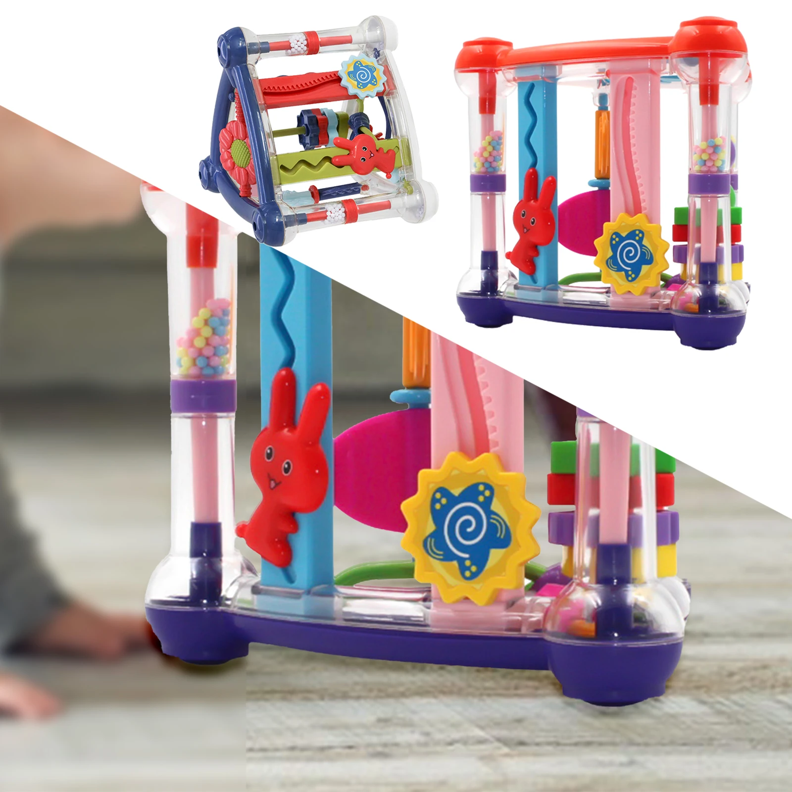 

Baby Rattle Toys Activity Play Cube Montessori Learning Toys Infant Development Educational Box for Kids 13 24 Months