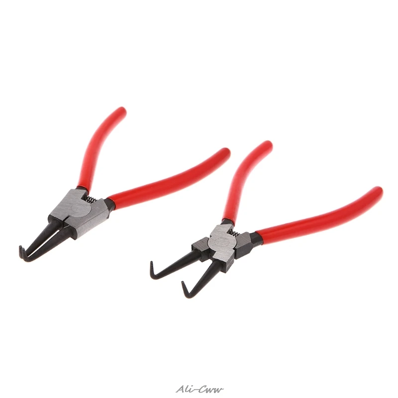 

7 Inch Internal External Curved Straight Pliers Retaining Clips Snap Ring Tip Circlip Pliers For Useful Hand Tool