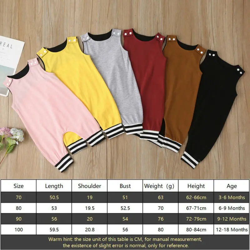 

New Jumpsuits Newborn Infant Baby Girl Boy Clothes Romper Sleeveless Casual Comfortable Playsuit Kid Outfit Summer Baby Clothing
