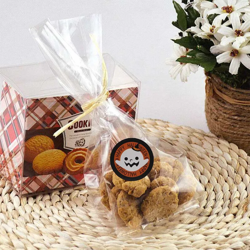 10 шт. круглый Хэллоуин наклейка с тыквой Праздничное оформление сумка для конфет