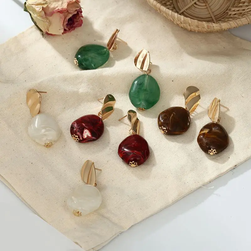 Boho зеленые Висячие серьги дизайнерские для женщин Роскошные ретро ювелирные