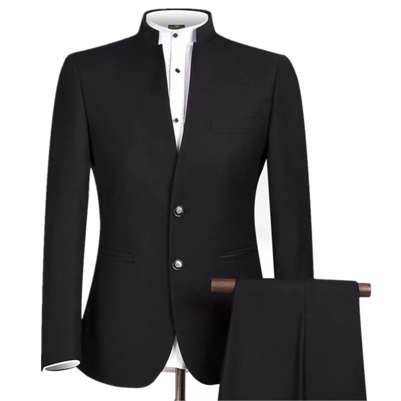 

Men's suit 2-pcs suit Chinese style blazer+pants classic Chinese tunic men suit custom-made men business casual formal suits