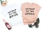Рубашка для матери жениха, невесты, подружек невесты, топ с коротким рукавом и графическим буквенным принтом для девичвечерние, хлопковая уличная одежда с круглым вырезом, Готическая
