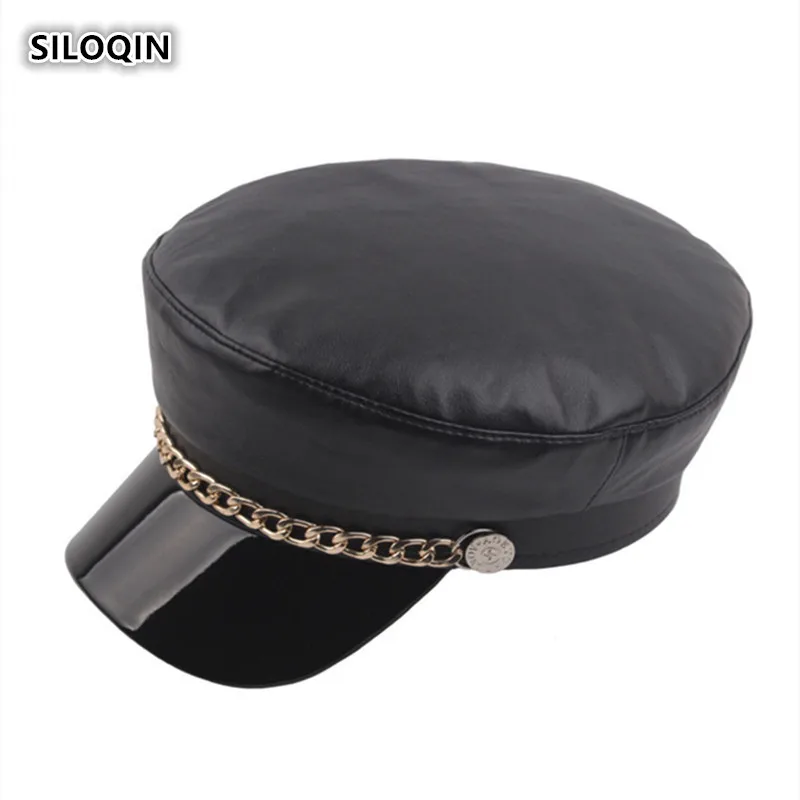 

SILOQIN Trend New Snapback Elegant Woman's Military Hats Autumn Winter Fashion Keep Warm Flat Cap Lady Brand Leisure Tourism Hat