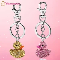 2020 fashion new family small gift keyring jewelry little yellow duck silver colour keychain for friends gifts