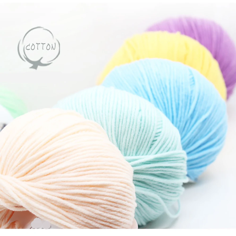 Ручная вязка хлопчатобумажная пряжа молочного цвета вязание шерстяное 4 пряди