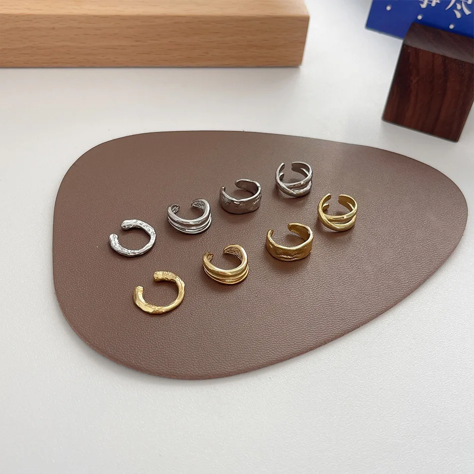 

1Piece Simple Charming Texture Metal Hollow Irregular Geometry Non-Piercing Ear Cuff Clip Earrings For Women Jewelry Accessories
