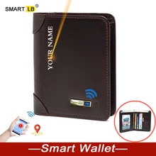 Men's  Smart Wallet Genuine Leather airtag GPS luxury Wallets purse Men's card holder high quality w