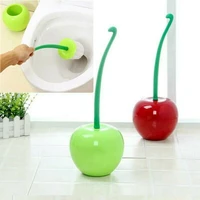 Creative Lovely Cherry Shape Lavatory Brush Toilet Brush Holder Set Cleaning Bathroom Toilet Accessories