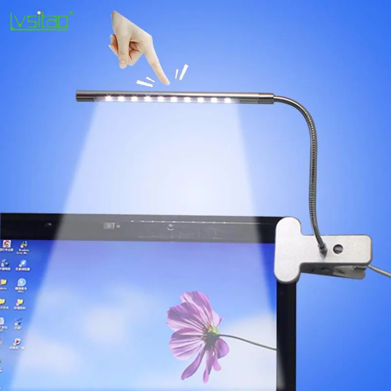 LED Eye Protection Flexible desk light Clip&ampstand Table Gooseneck lamp USB rechargeable bedroom dimmer ReadingLight smart touch |